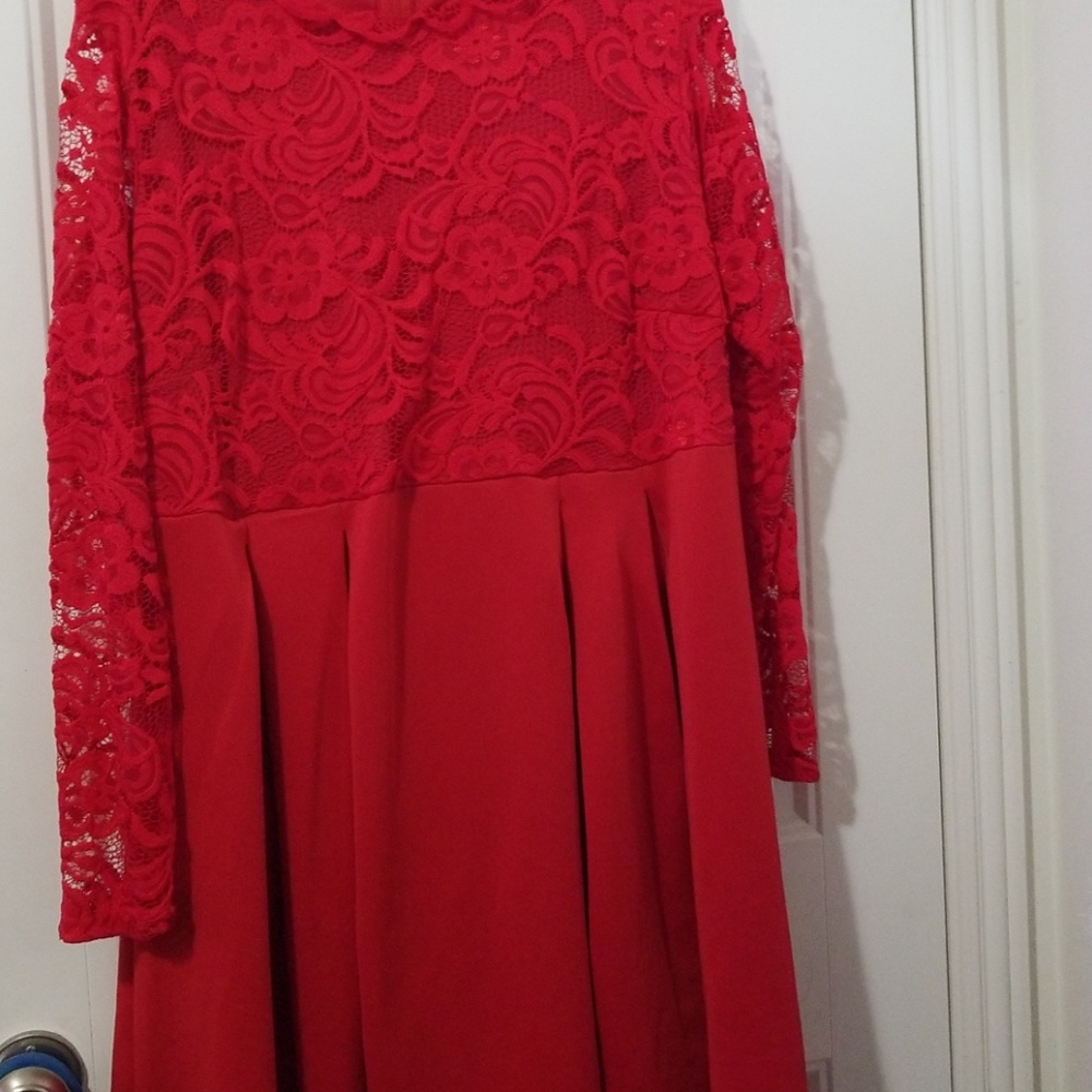 Red lace dress